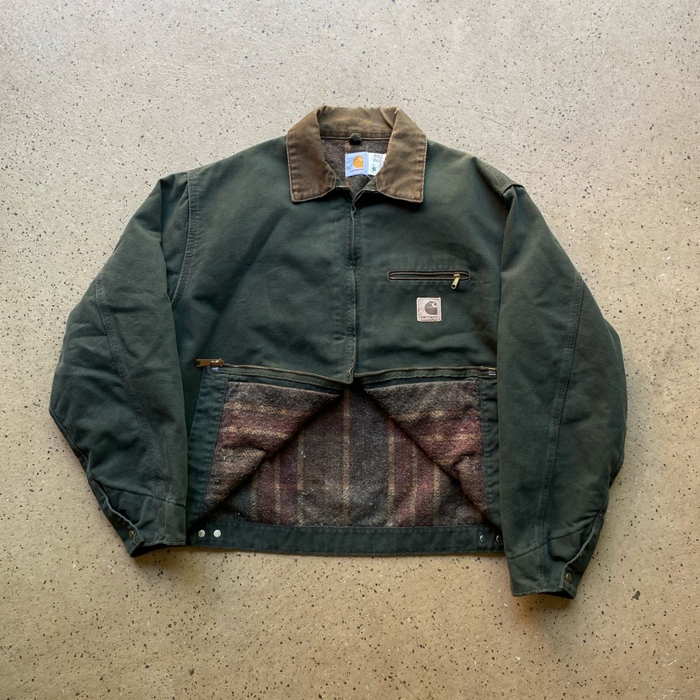 Vintage Rare Carhartt Olive JB0866 Blanket Lined Detroit Jacket (NOT FOR SALE)